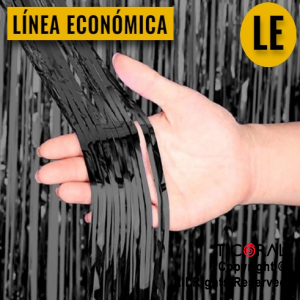 CORTINA METALIZADA (LE) NEGRA 2MT X 1MT x 1
